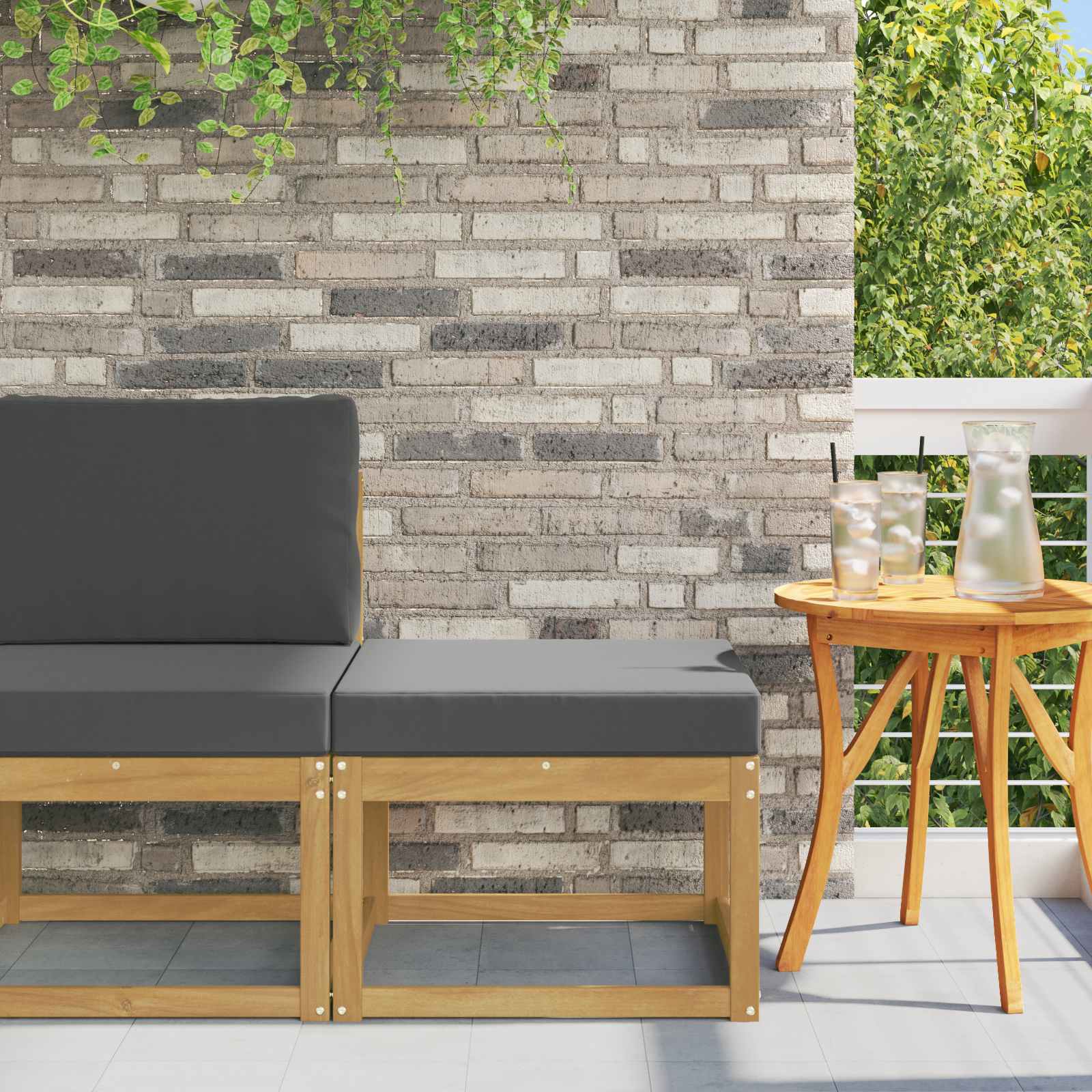 Outdoor Hocker Masivní Akátové Dřevo Bílá