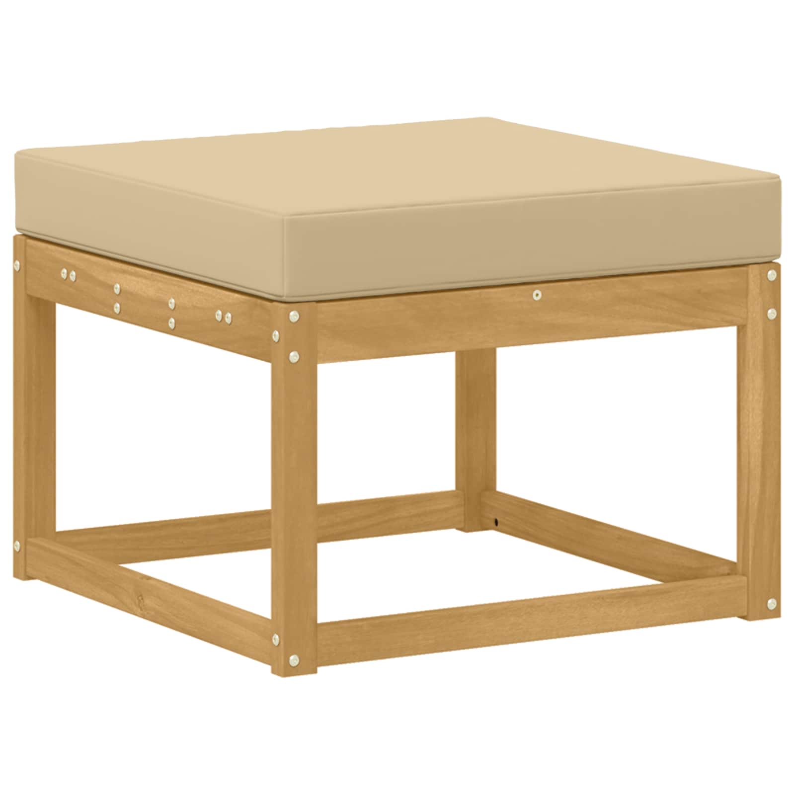 Outdoor Hocker Masivní Akátové Dřevo Bílá