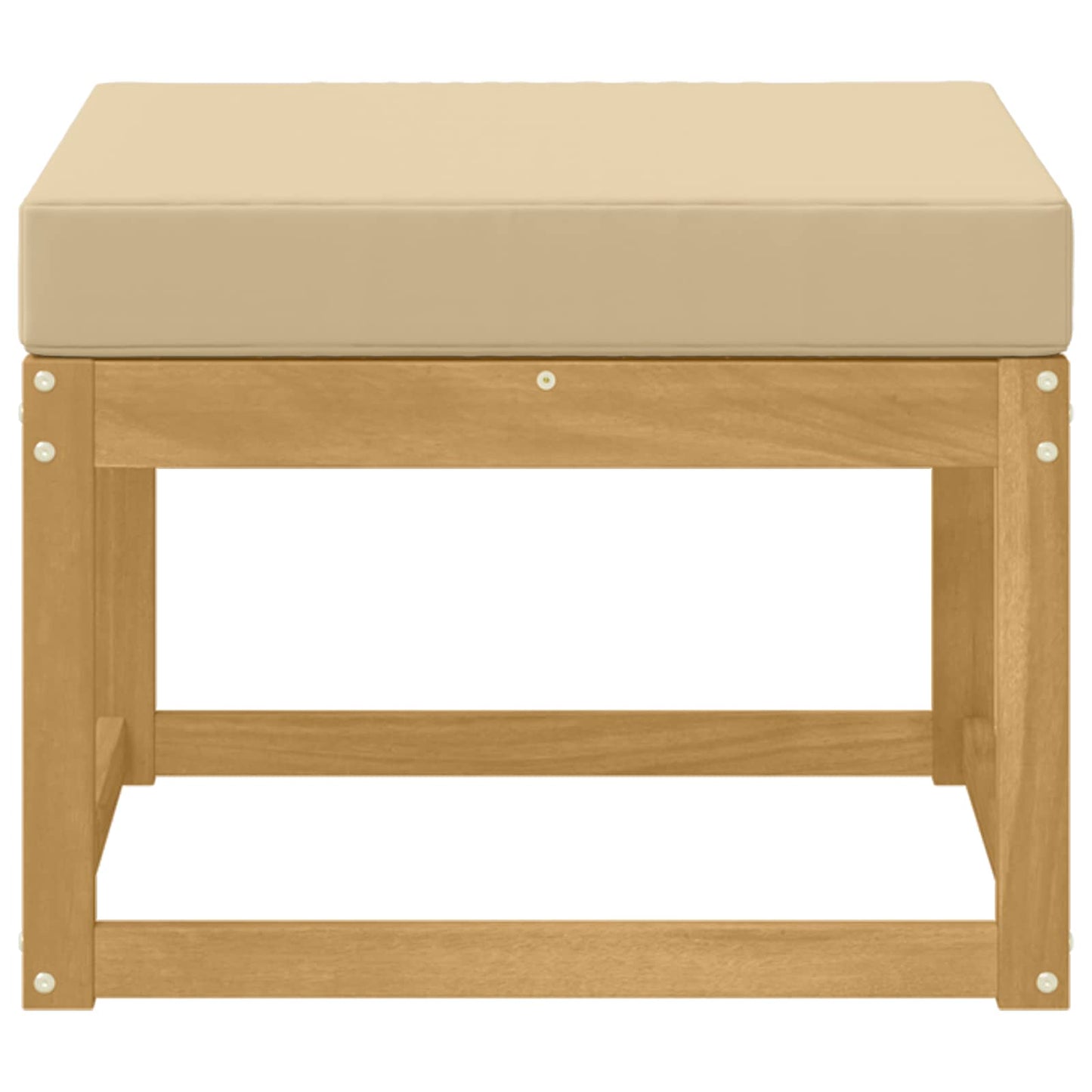 Outdoor Hocker Masivní Akátové Dřevo Bílá