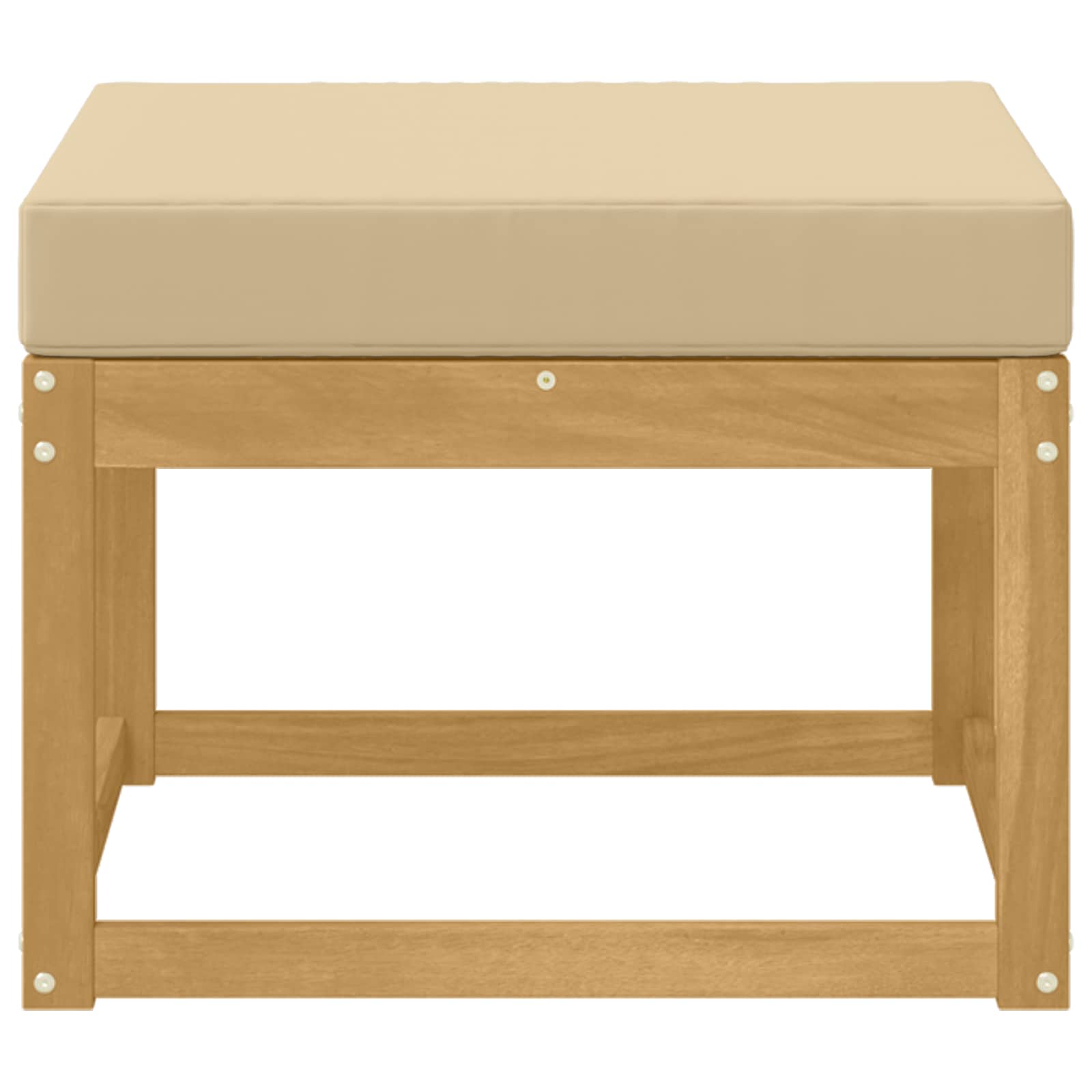 Outdoor Hocker Masivní Akátové Dřevo Bílá