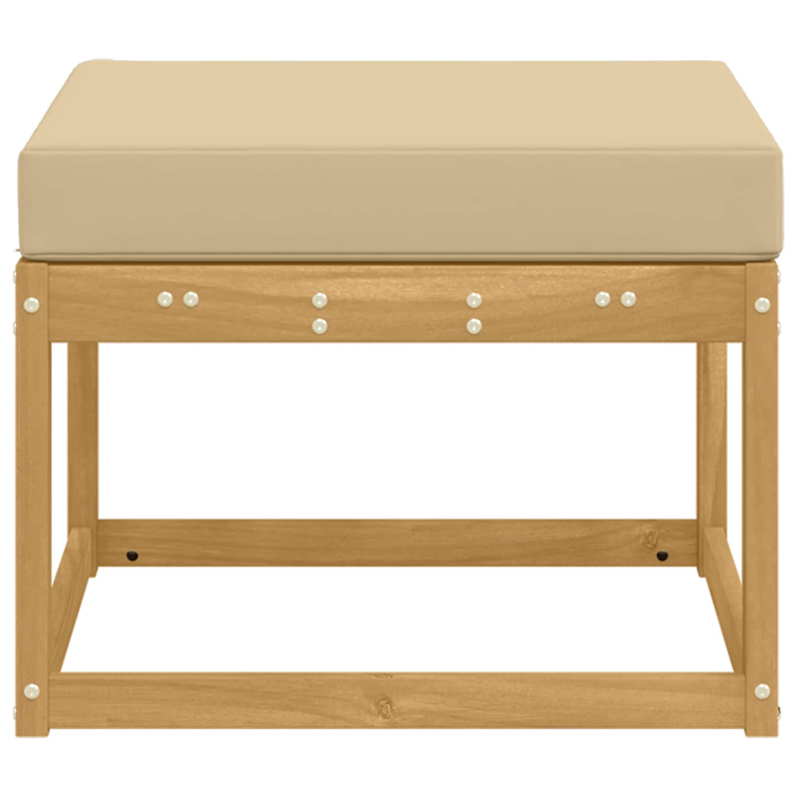 Outdoor Hocker Masivní Akátové Dřevo Bílá