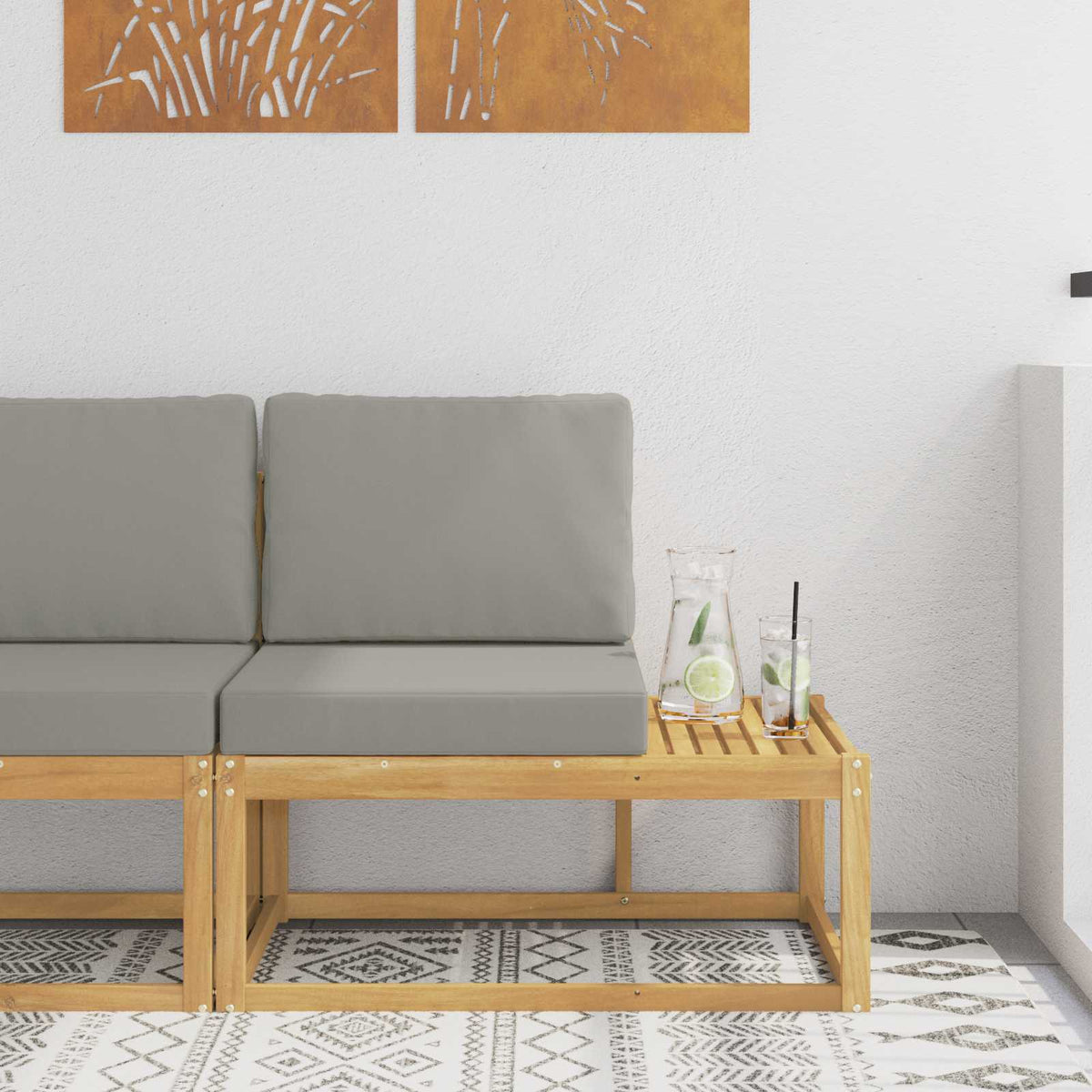 Venkovní Koncová Pohovka S Polštářem Bílá 91 X 63 X 73 Cm