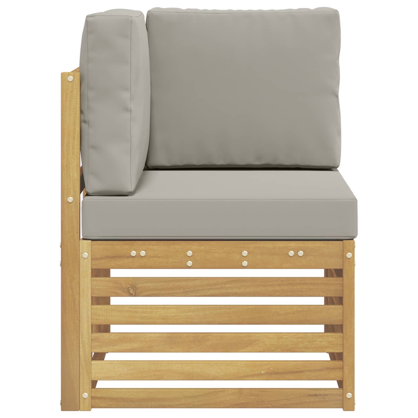 Zahradní Rohová Sedačka Masivní Akátové Dřevo Bílá