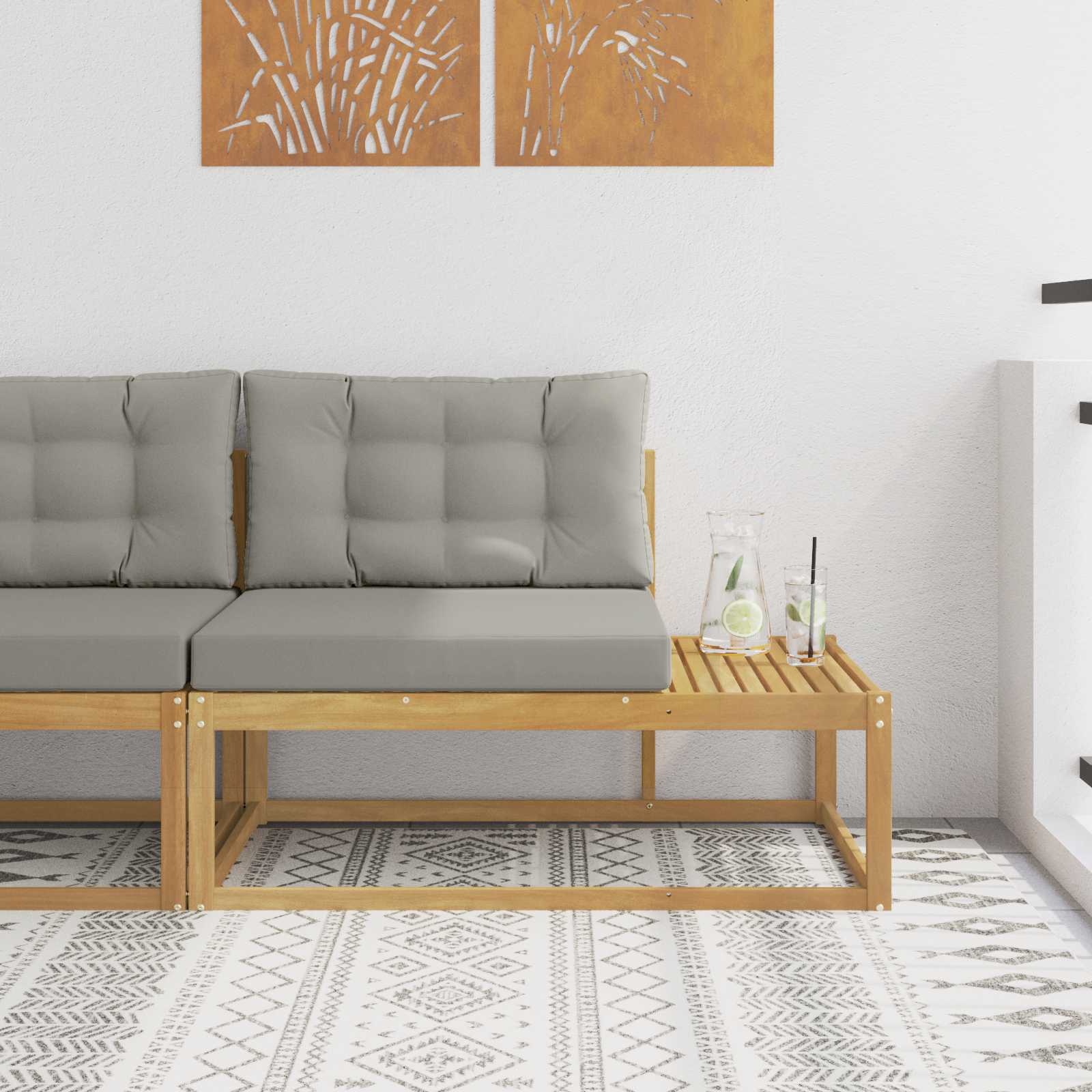Venkovní Koncová Pohovka Bílá 115 X 83 X 73 Cm Polyester
