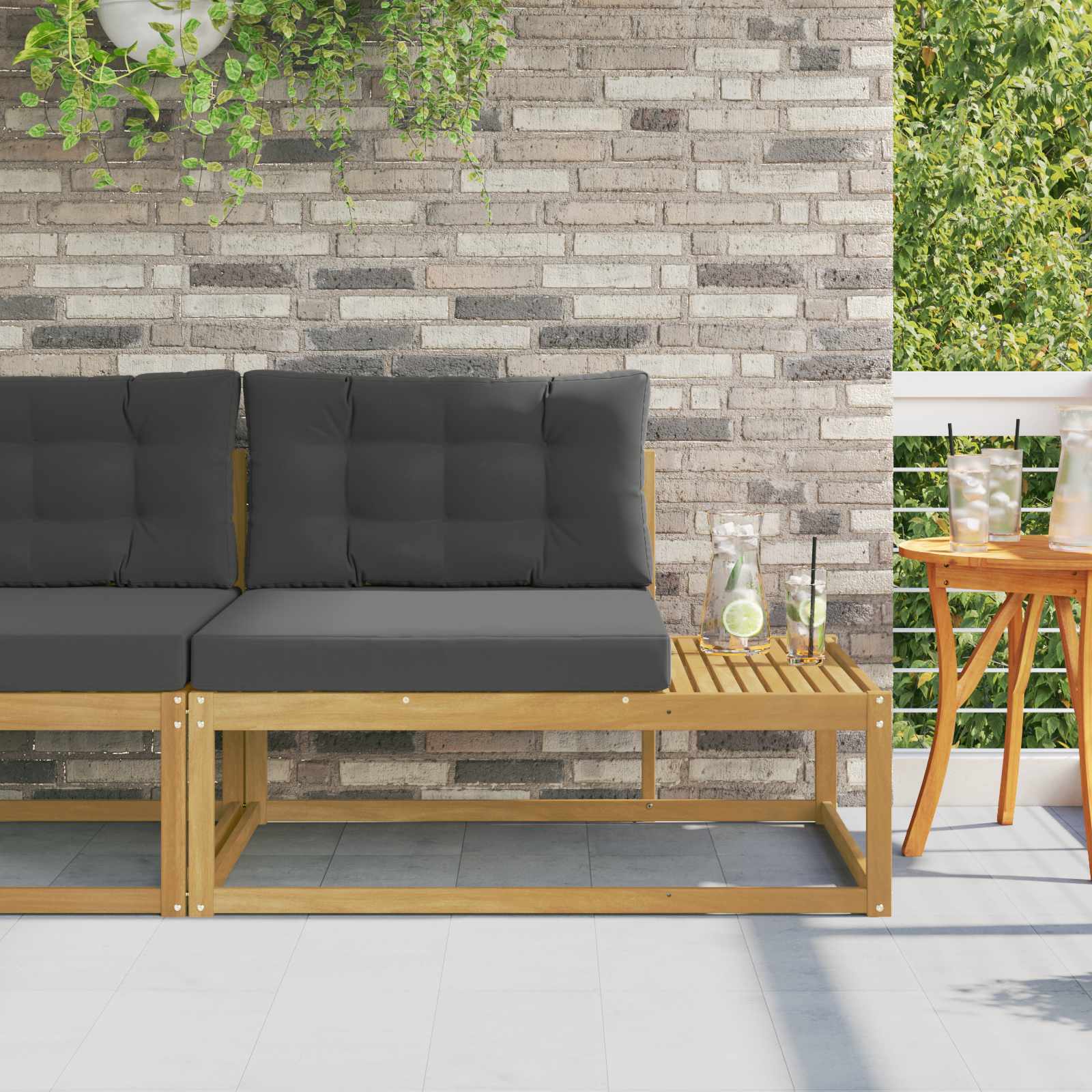 Venkovní Koncová Pohovka Bílá 115 X 83 X 73 Cm Polyester