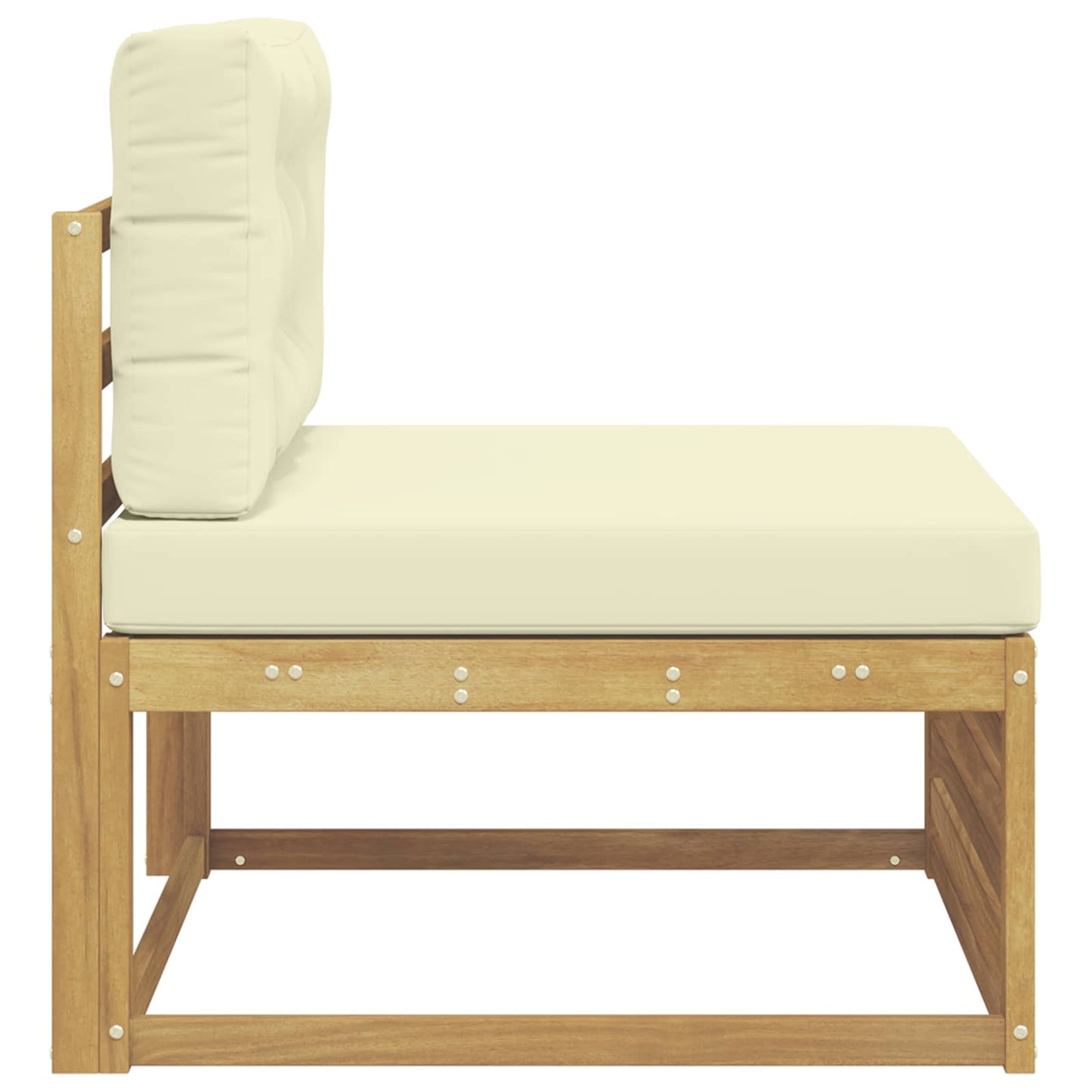 Venkovní Střední Pohovka Masivní Akátové Dřevo Bílá