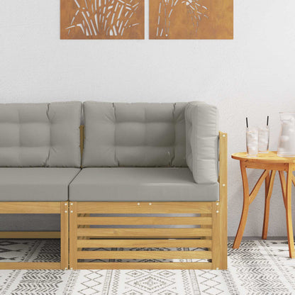 Zahradní Rohová Sedačka Masivní Akátové Dřevo Bílá