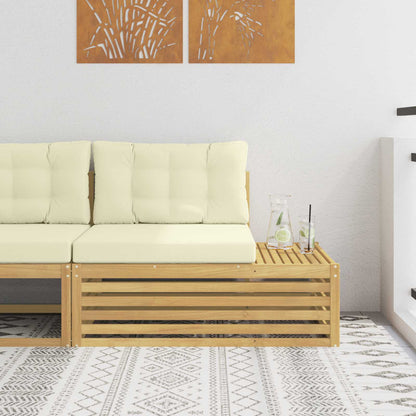 Venkovní Koncový Pohovka S Polštářem Bílá 115 X 83 X 73 Cm