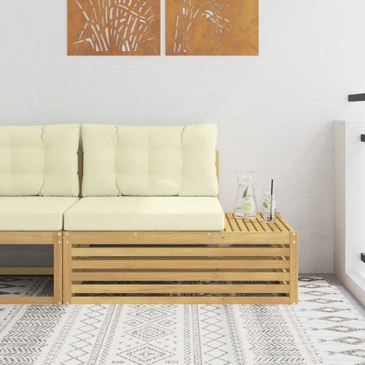 Venkovní Koncový Pohovka S Polštářem Bílá 115 X 83 X 73 Cm