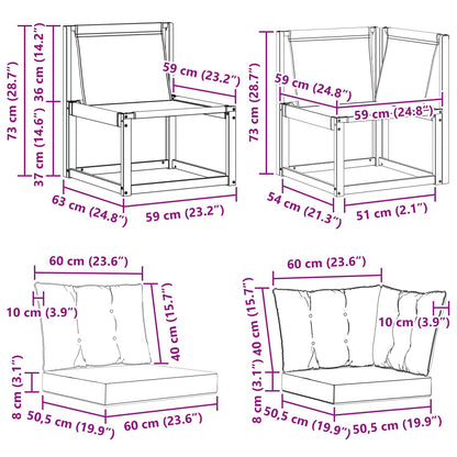 Venkovní Prostřední A Rohová Pohovka S Polštářem 2 Kus Bílá