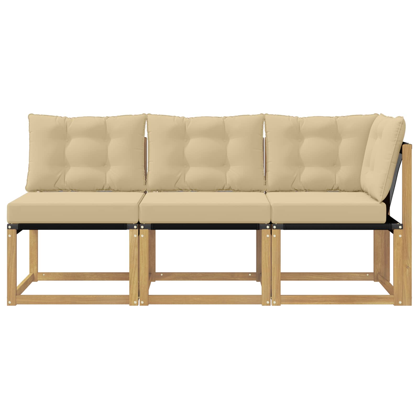 Venkovní Prostřední A Rohová Pohovka S Polštářem 3 Kus Bílá