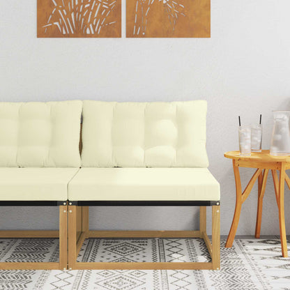 Venkovní Střední Pohovka S Polštářem Bílá 79 X 83 X 73 Cm Ocel