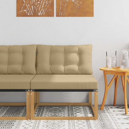 Venkovní Střední Pohovka S Polštářem Bílá 79 X 83 X 73 Cm Ocel