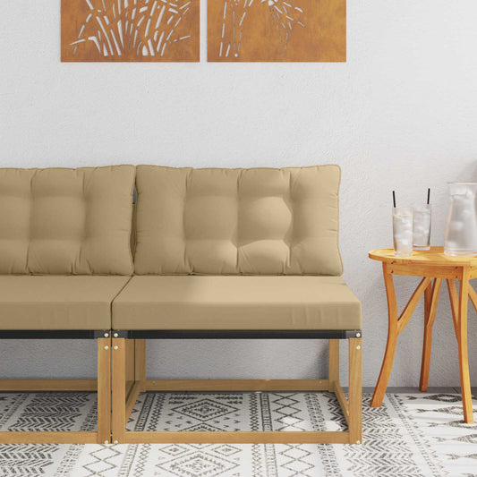 Venkovní Střední Pohovka S Polštářem Bílá 79 X 83 X 73 Cm Ocel