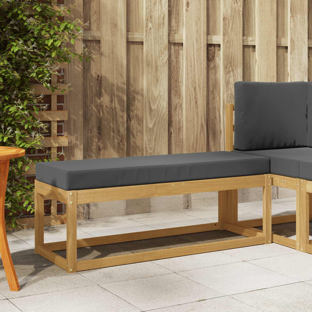 Outdoorový Stoličkový Benč S Polštářem Bílá 115 X 43 X 45 Cm