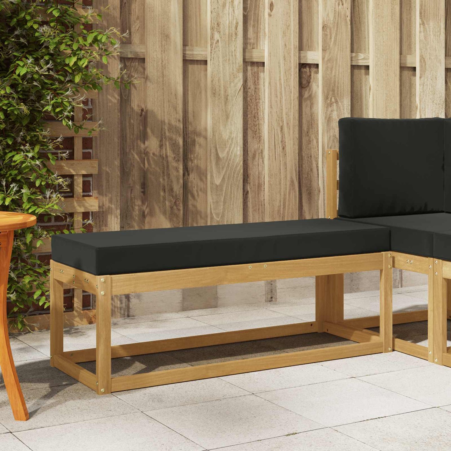 Outdoorový Stoličkový Benč S Polštářem Bílá 115 X 43 X 45 Cm