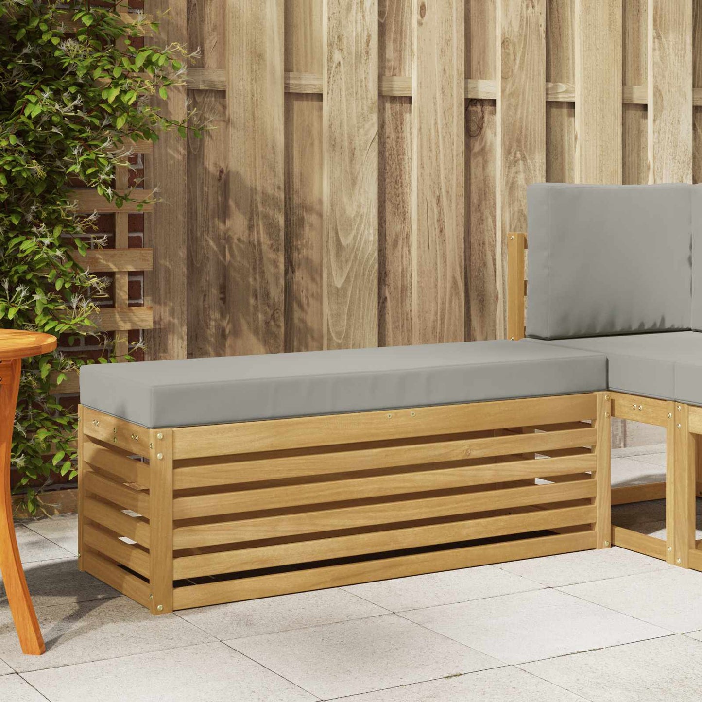 Outdoorový Stoličkový Benč S Polštářem Bílá 115 X 43 X 45 Cm