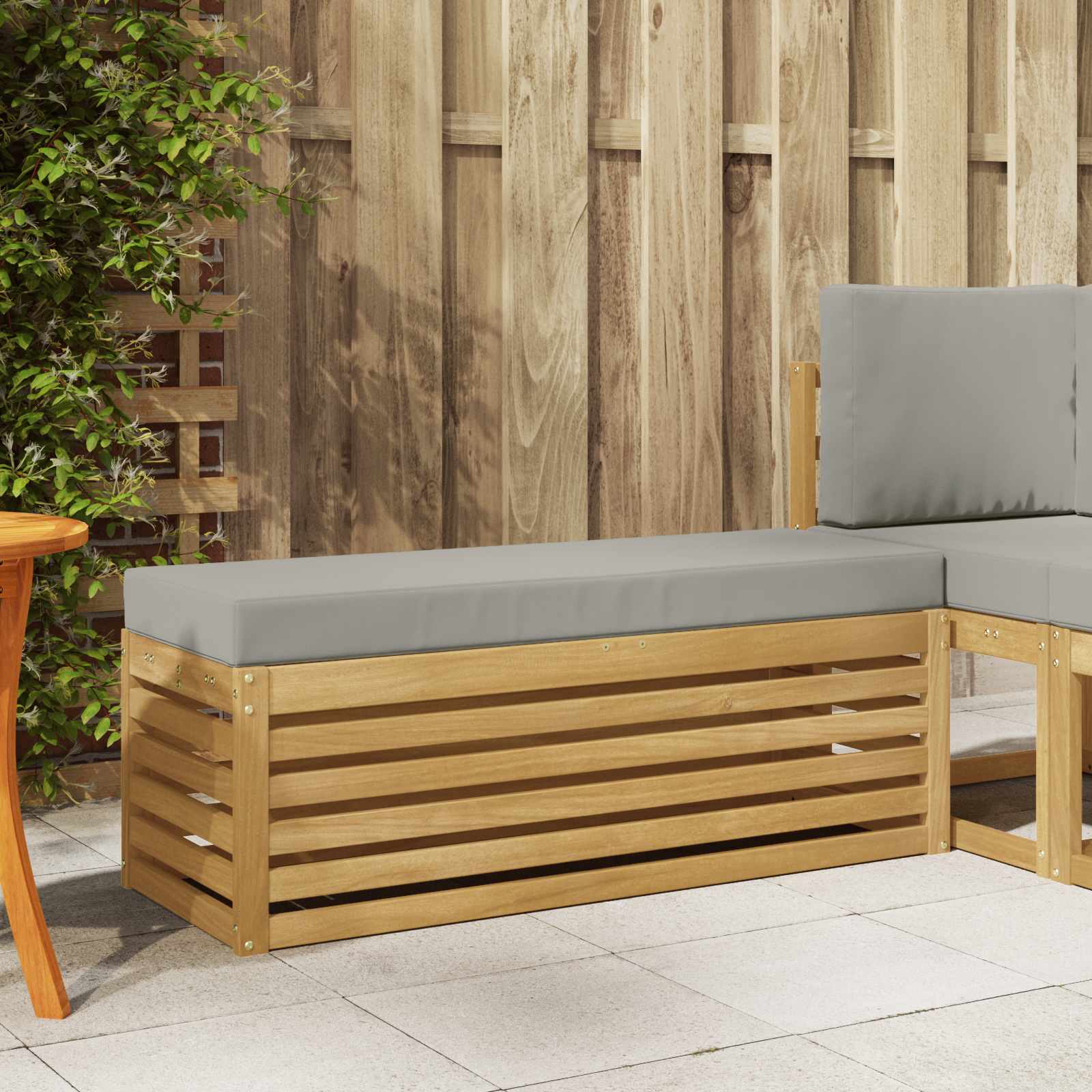 Outdoorový Stoličkový Benč S Polštářem Bílá 115 X 43 X 45 Cm