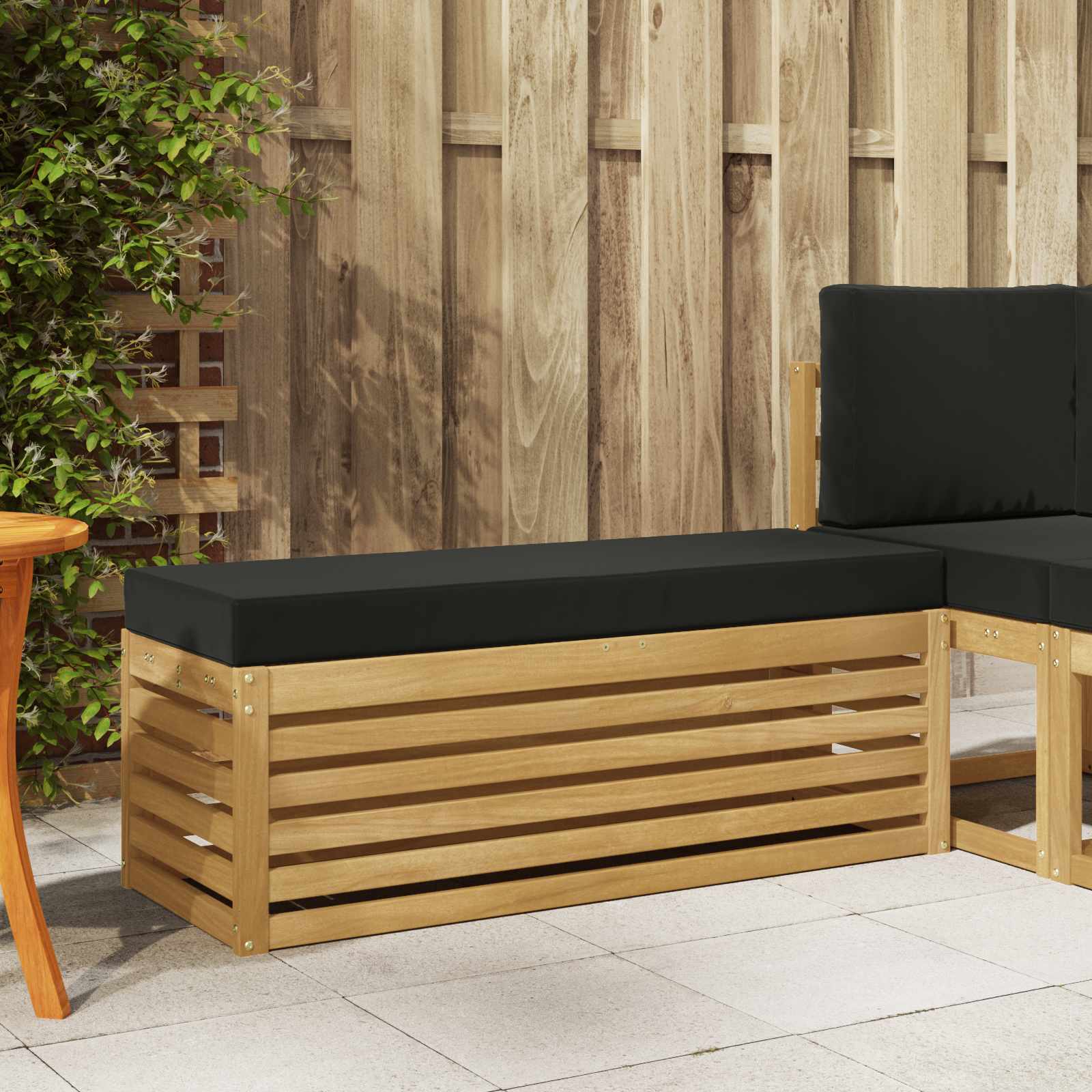 Outdoorový Stoličkový Benč S Polštářem Bílá 115 X 43 X 45 Cm