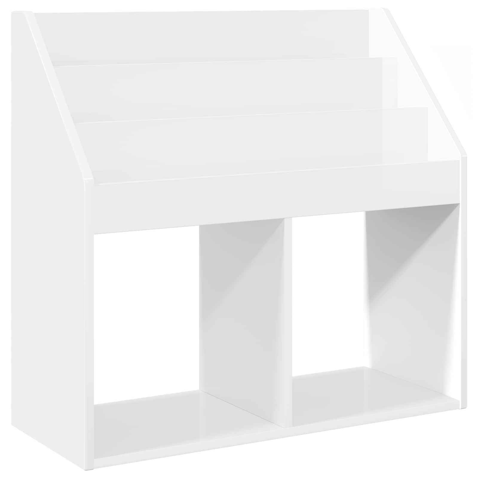 Dětský Regál S Úložištěm Vysoce Lesklá Bílá 72,5 X 29,5 X 69 Cm