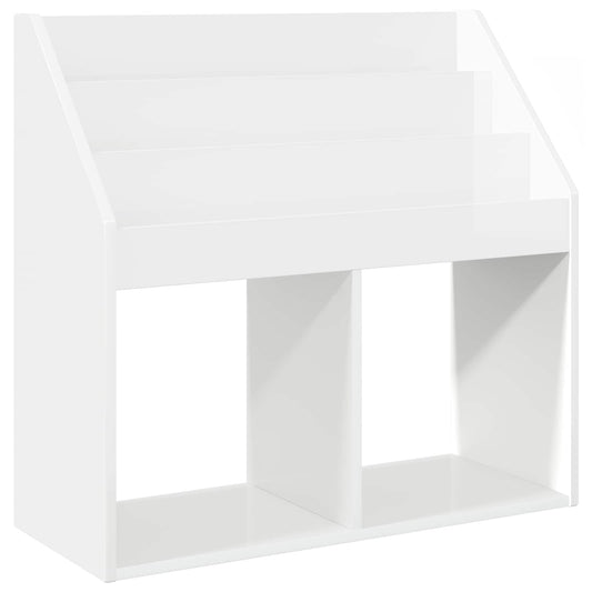 Dětský Regál S Úložištěm Vysoce Lesklá Bílá 72,5 X 29,5 X 69 Cm