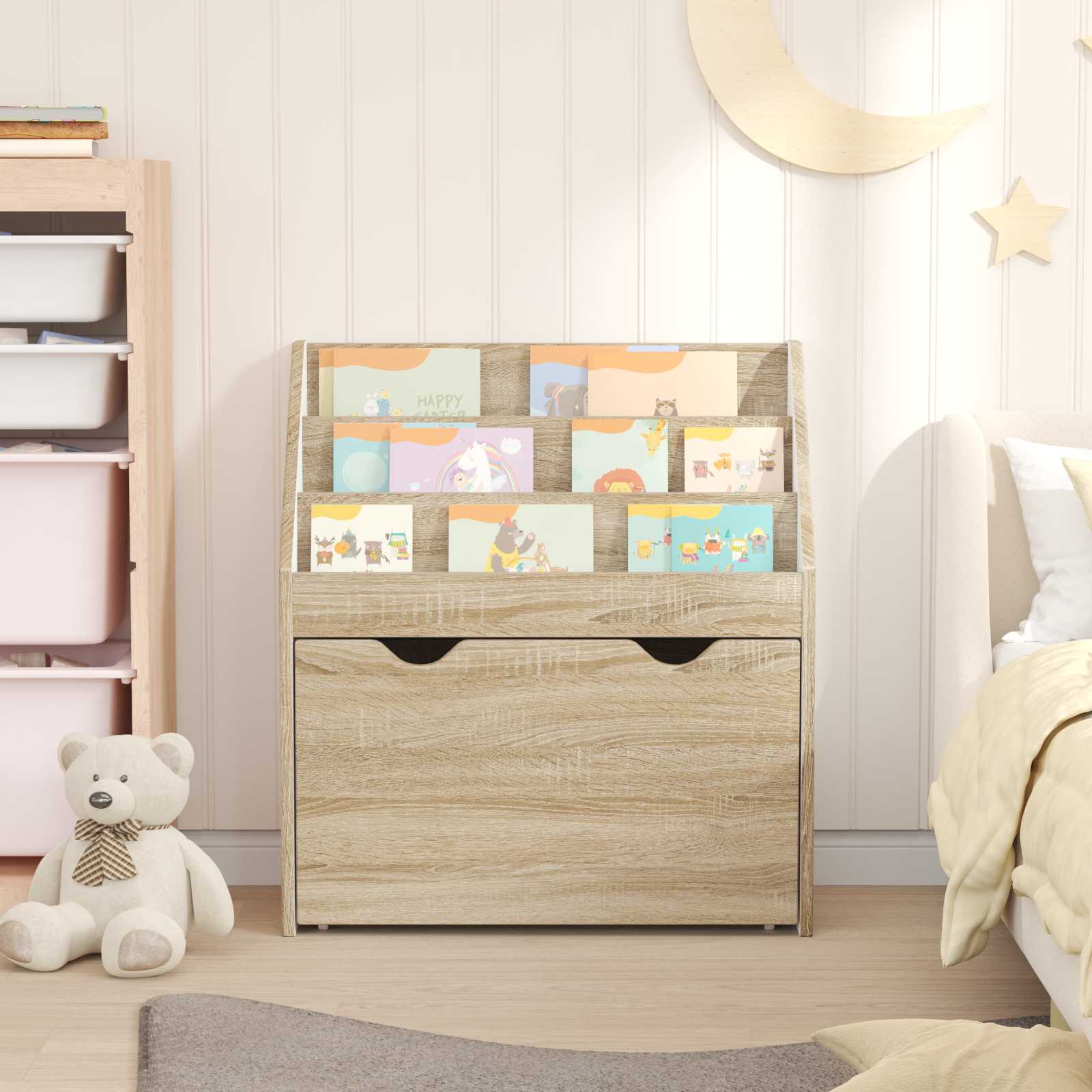 Dětský Regál Sonoma Dub 60 X 29,5 X 69 Cm Kompozitní Dřevo