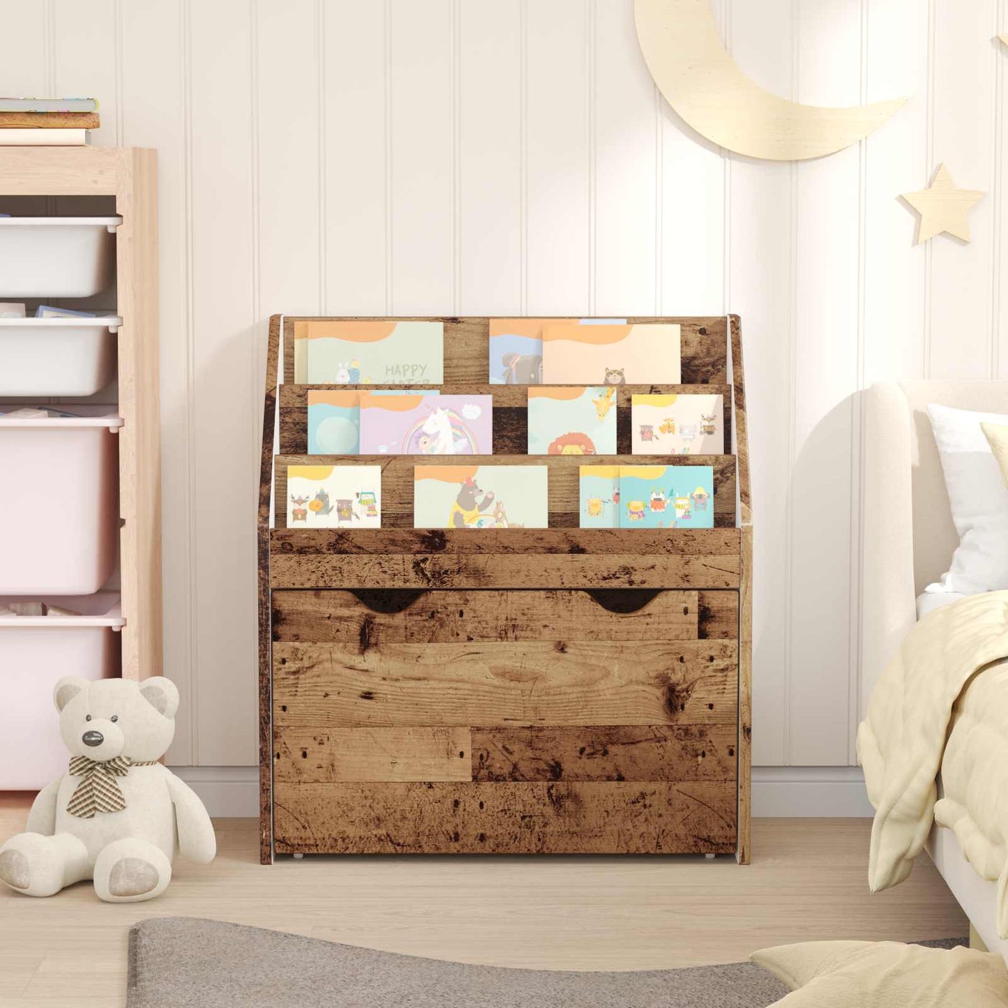 Dětský Regál Staré Dřevo 60 X 29,5 X 69 Cm Kompozitní Dřevo