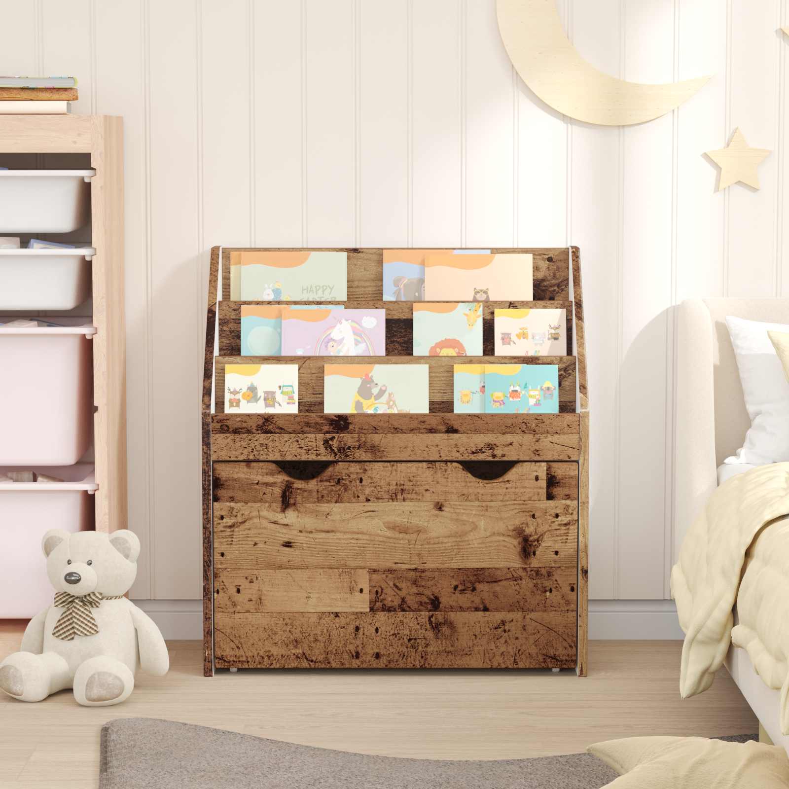 Dětský Regál Staré Dřevo 60 X 29,5 X 69 Cm Kompozitní Dřevo