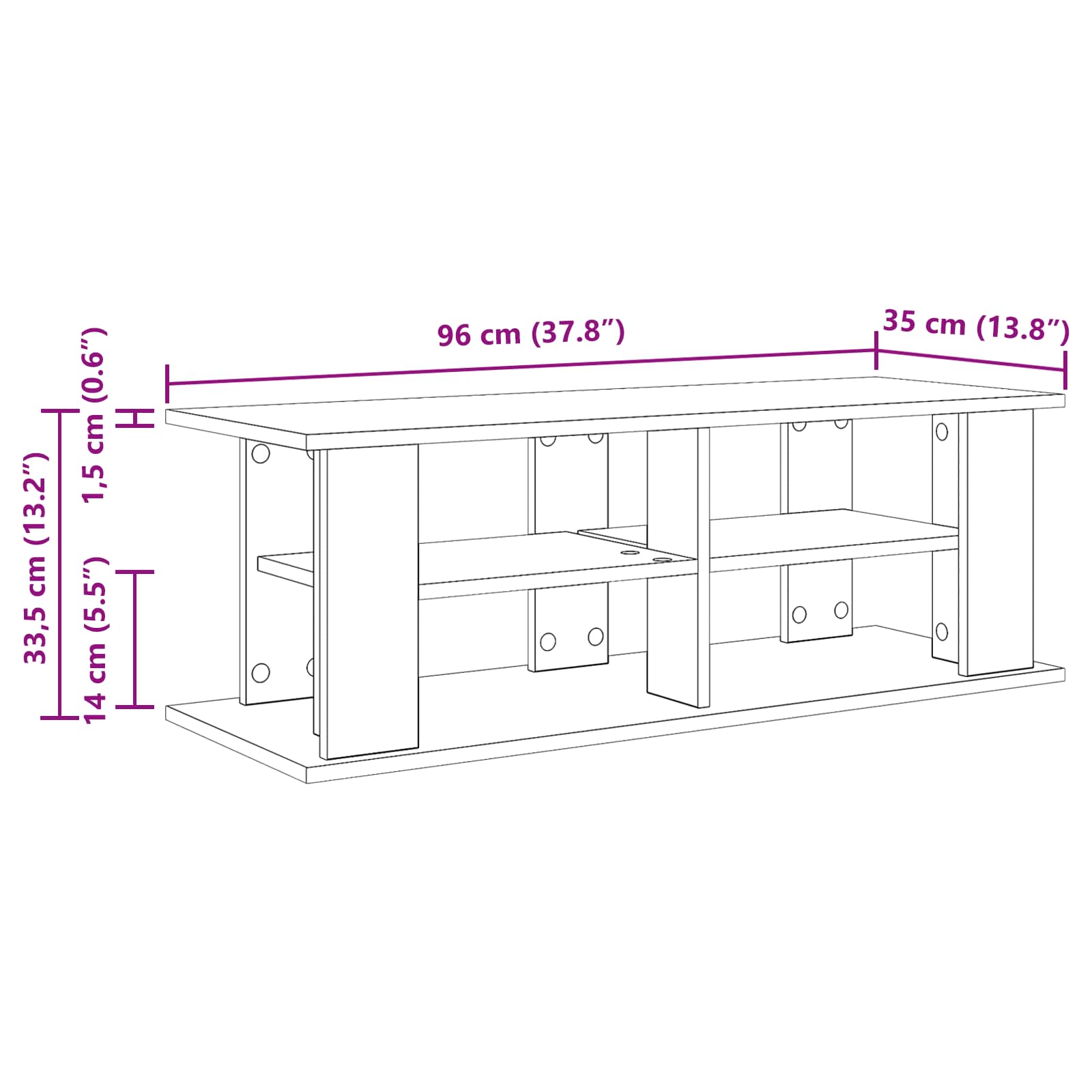 Stojan Na Tv Sonoma Dub 96 X 35 X 33,5 Cm