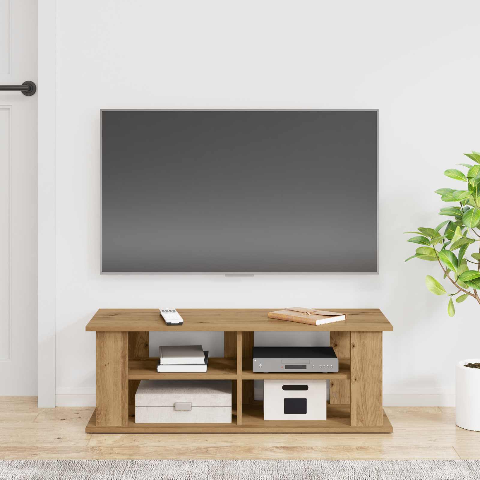 Stojan Na Tv 96 X 35 X 33,5 Cm Artisanový Dub Dřevěný Materiál