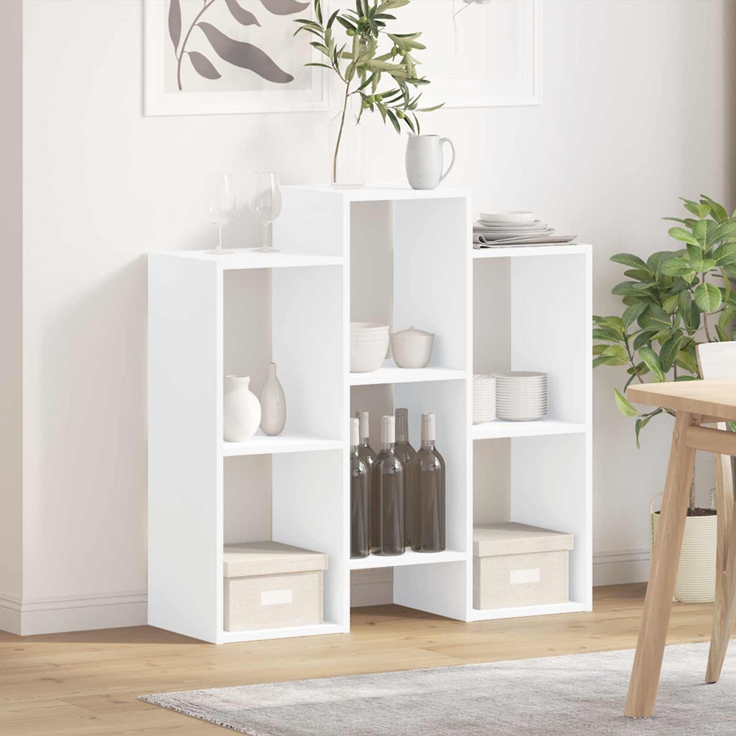 Servírovací Skříň Bílá 90 X 30 X 90 Cm