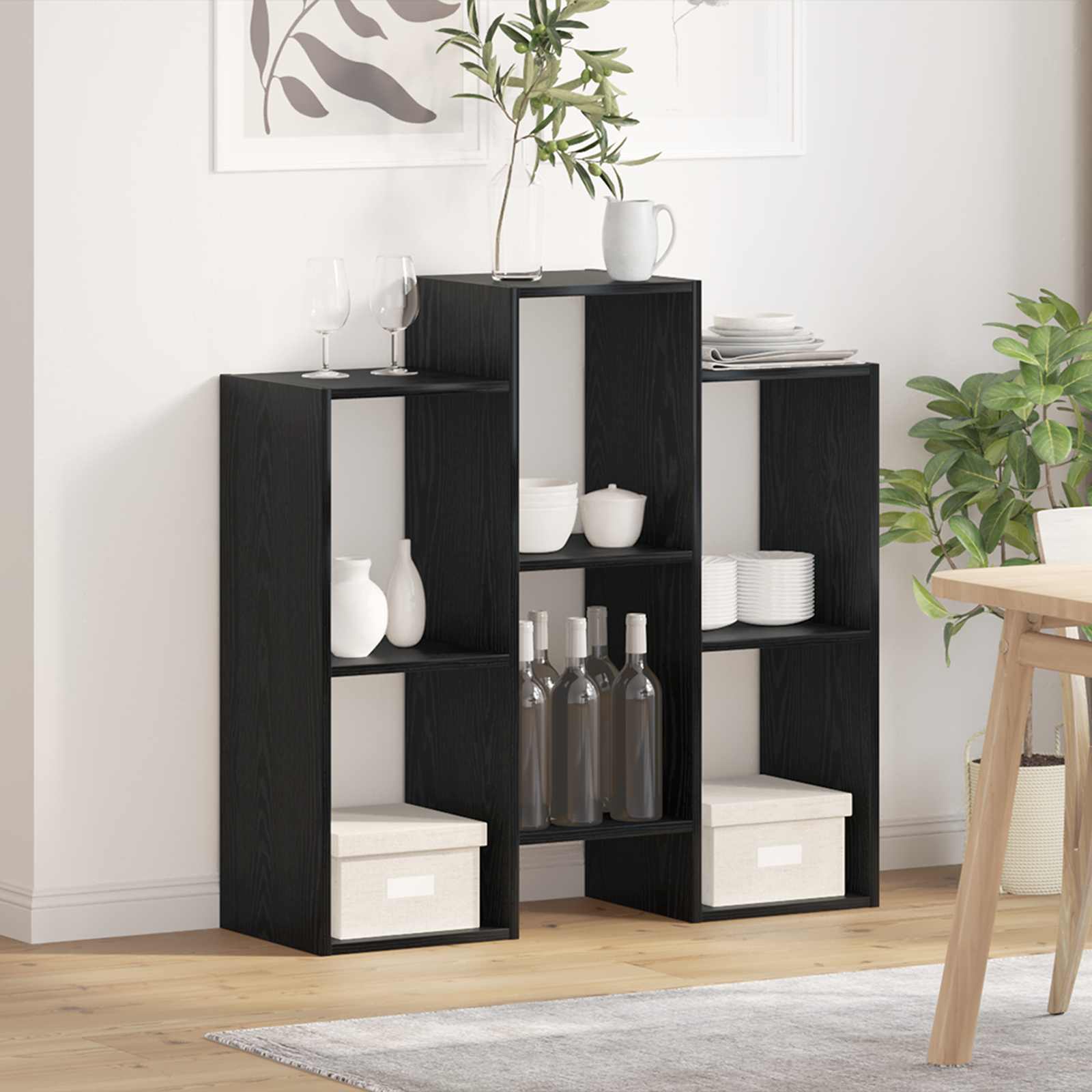 Servírovací Skříň Černý Dub 90 X 30 X 90 Cm
