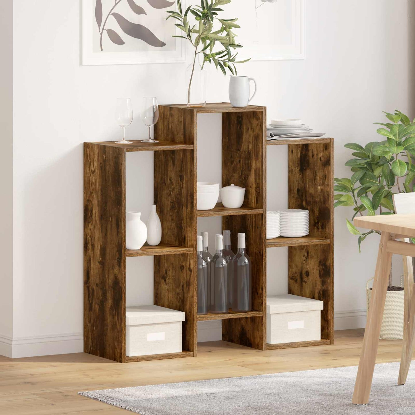 Servírovací Skříň Kouřový Dub 90 X 30 X 90 Cm