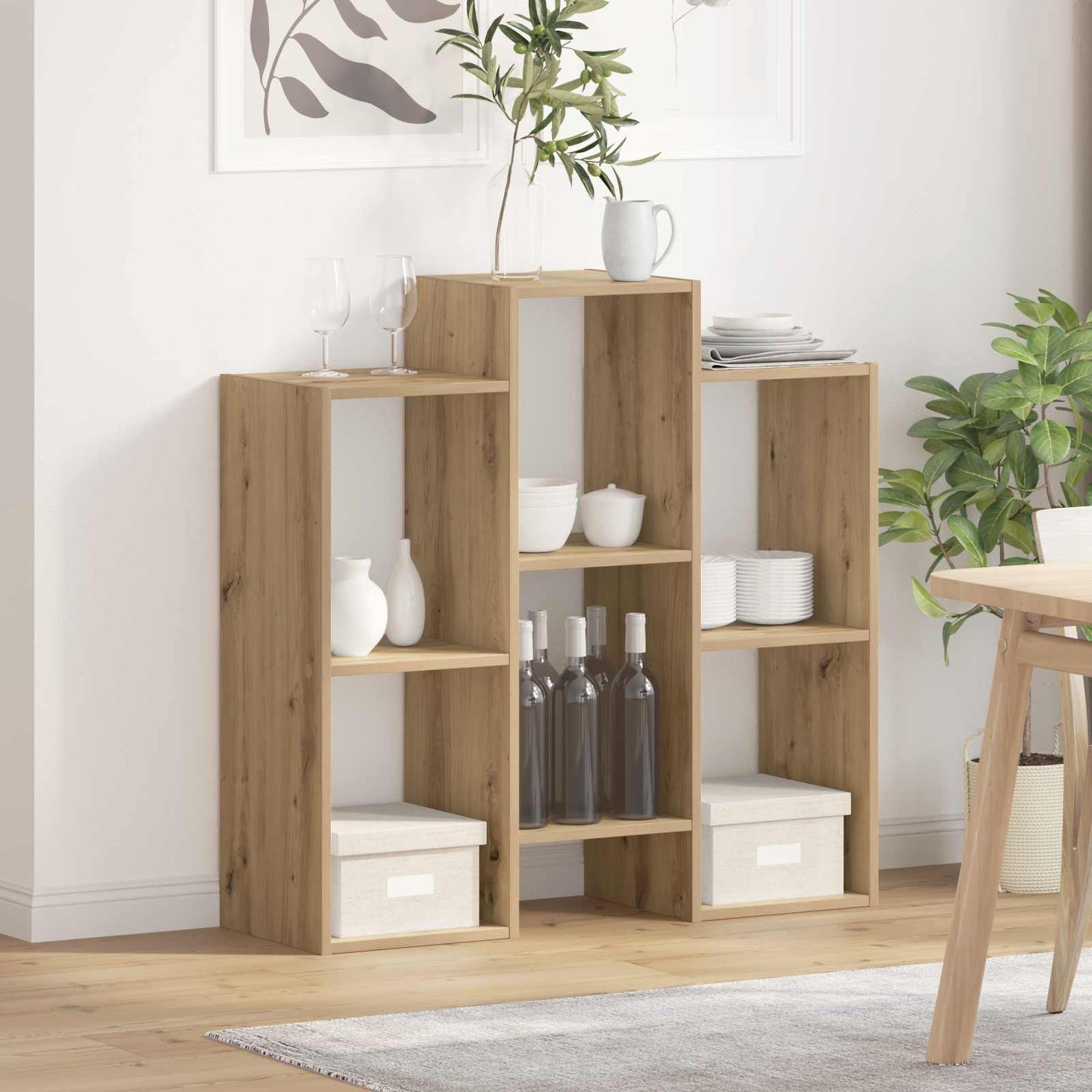 Servírovací Skříň Artisanový Dub 90 X 30 X 90 Cm