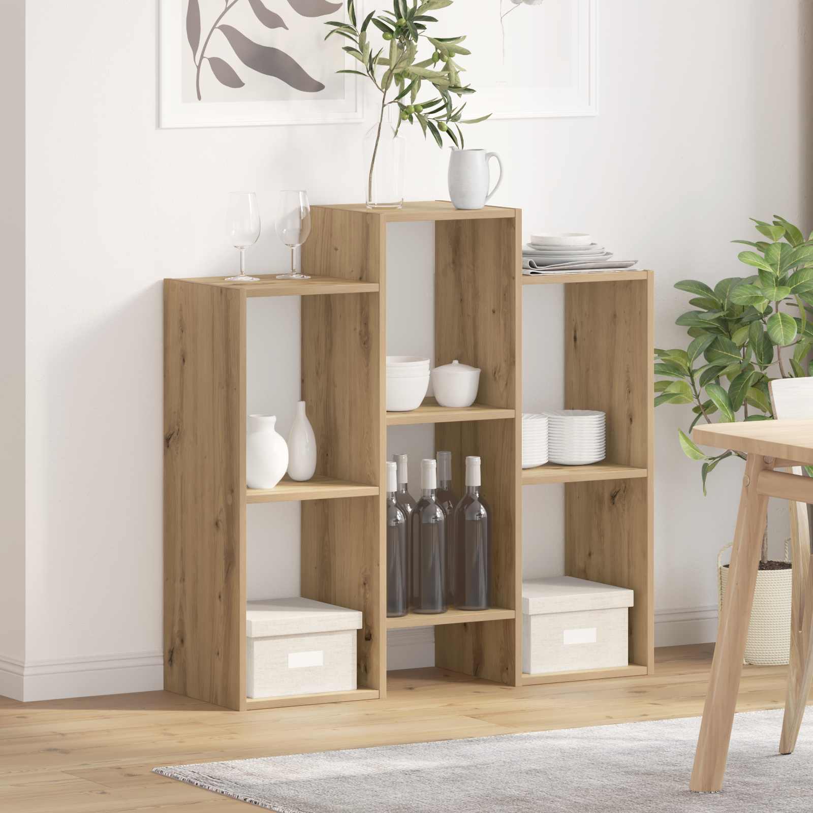 Servírovací Skříň Artisanový Dub 90 X 30 X 90 Cm