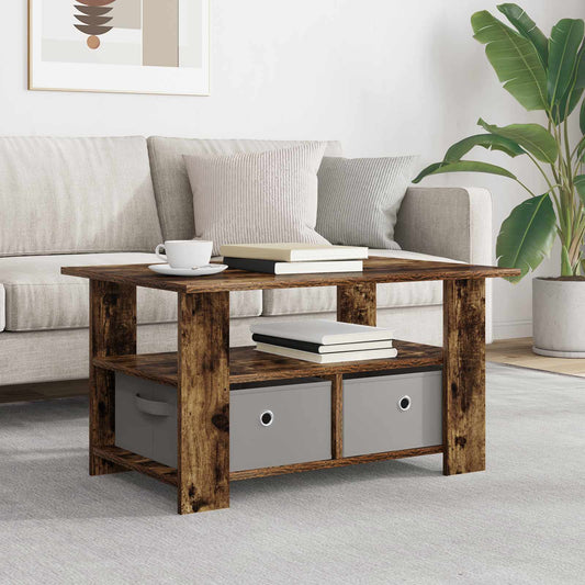 Konferenční Stolek Kouřový Dub 77 X 55 X 42 Cm Kompozitní Dřevo