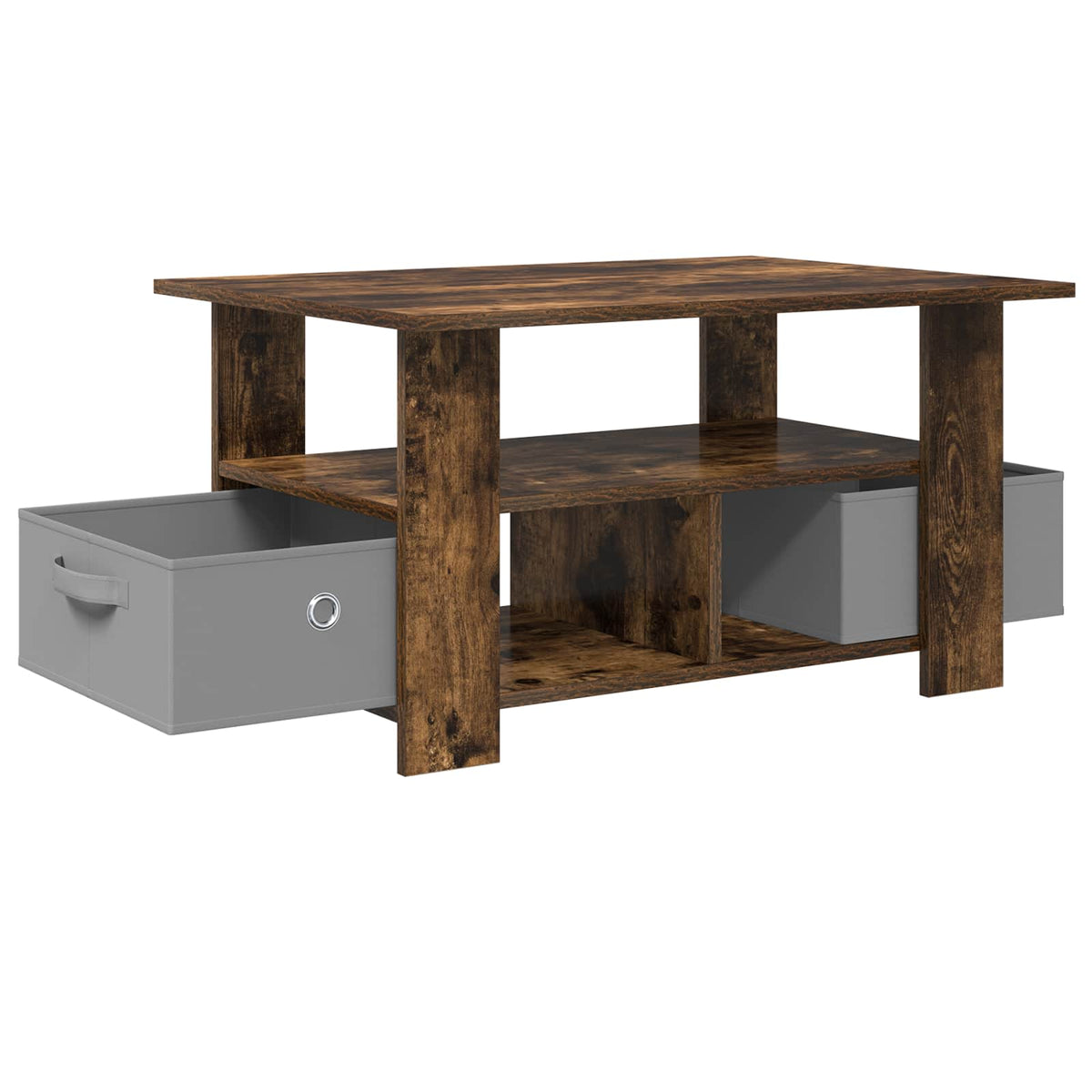 Konferenční Stolek Kouřový Dub 77 X 55 X 42 Cm Kompozitní Dřevo