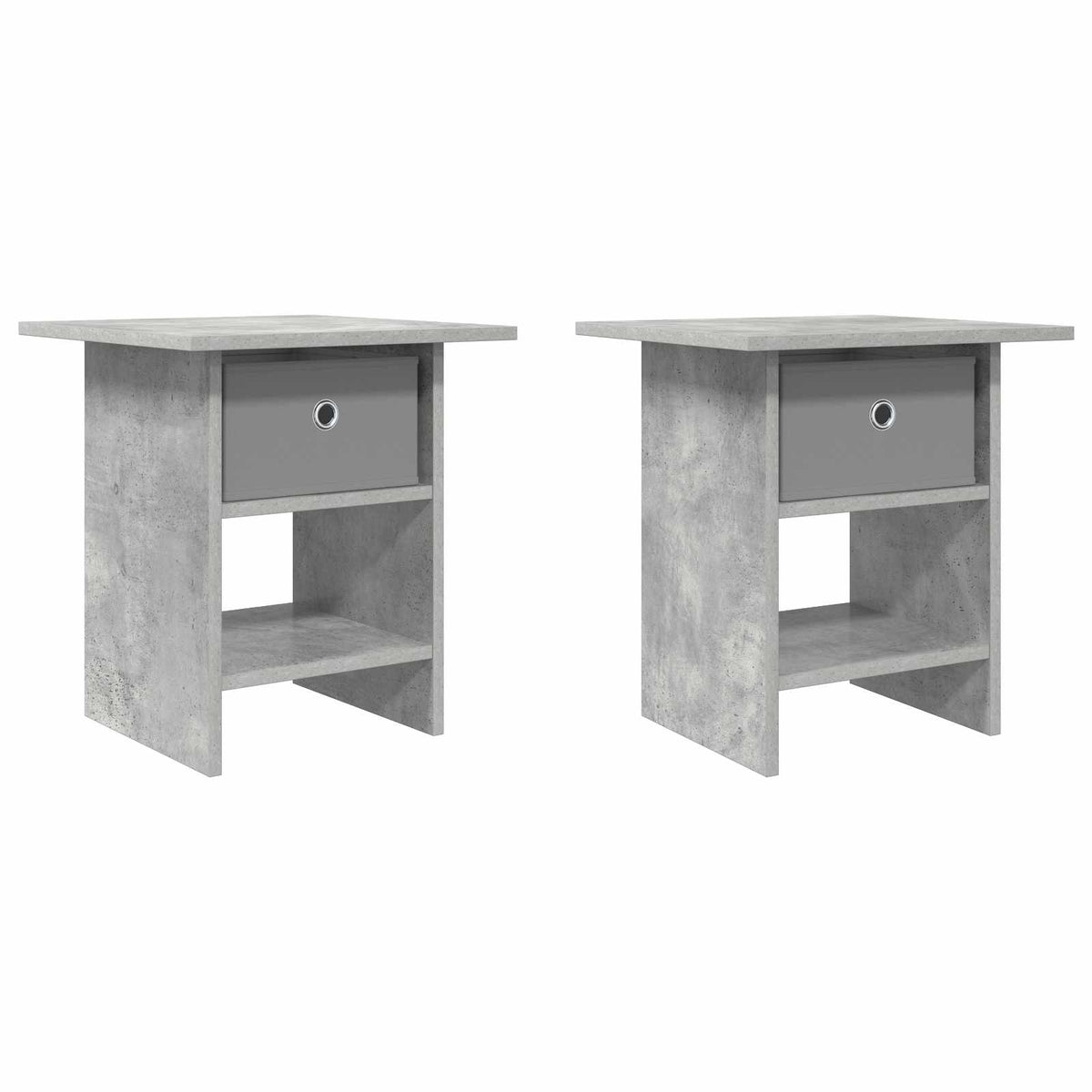 Noční Stolek 2 Ks Betonově Šedá 41 X 40 X 45 Cm