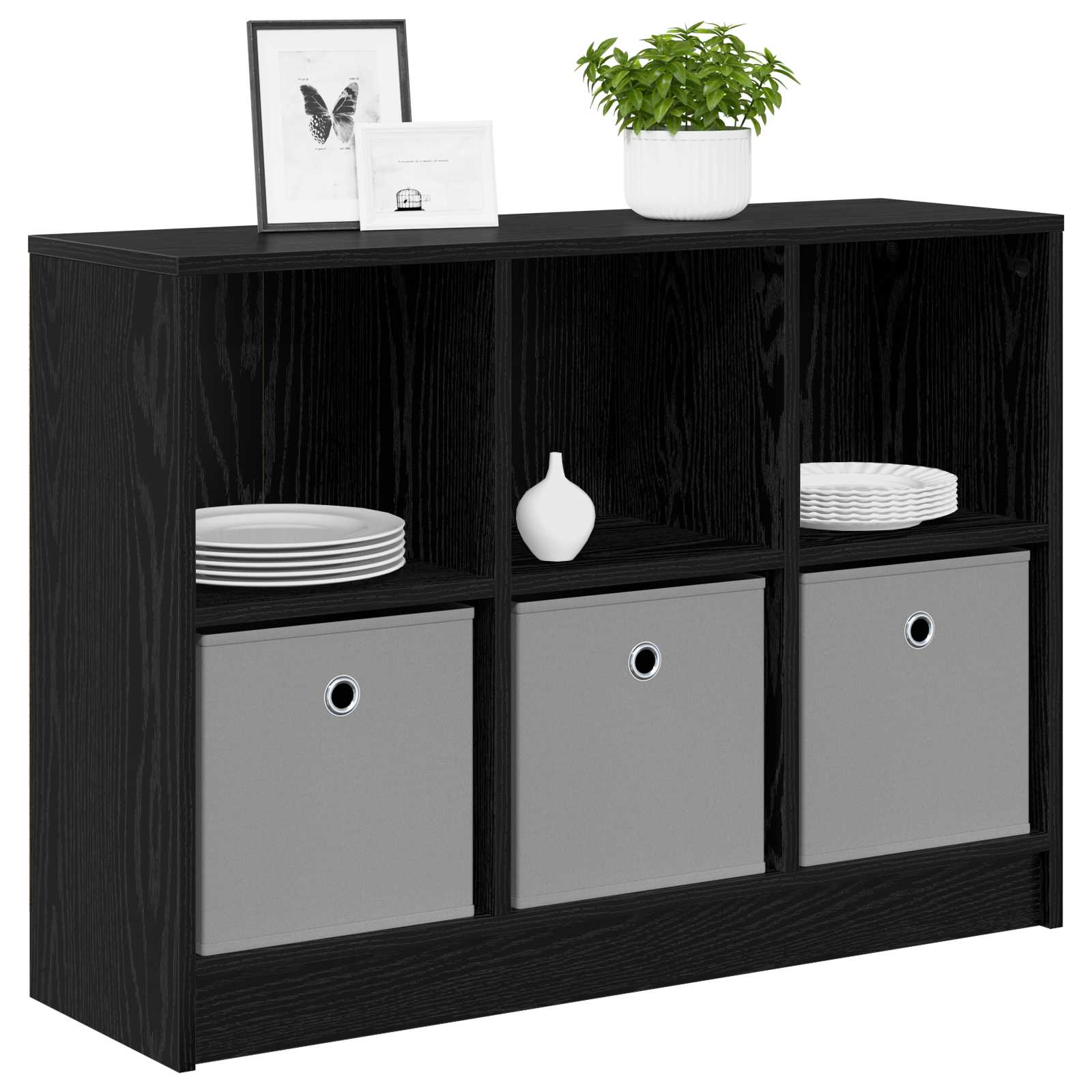 Servírovací Skříň Se Zásuvkou Černý Dub 88,5 X 27,5 X 63,5 Cm