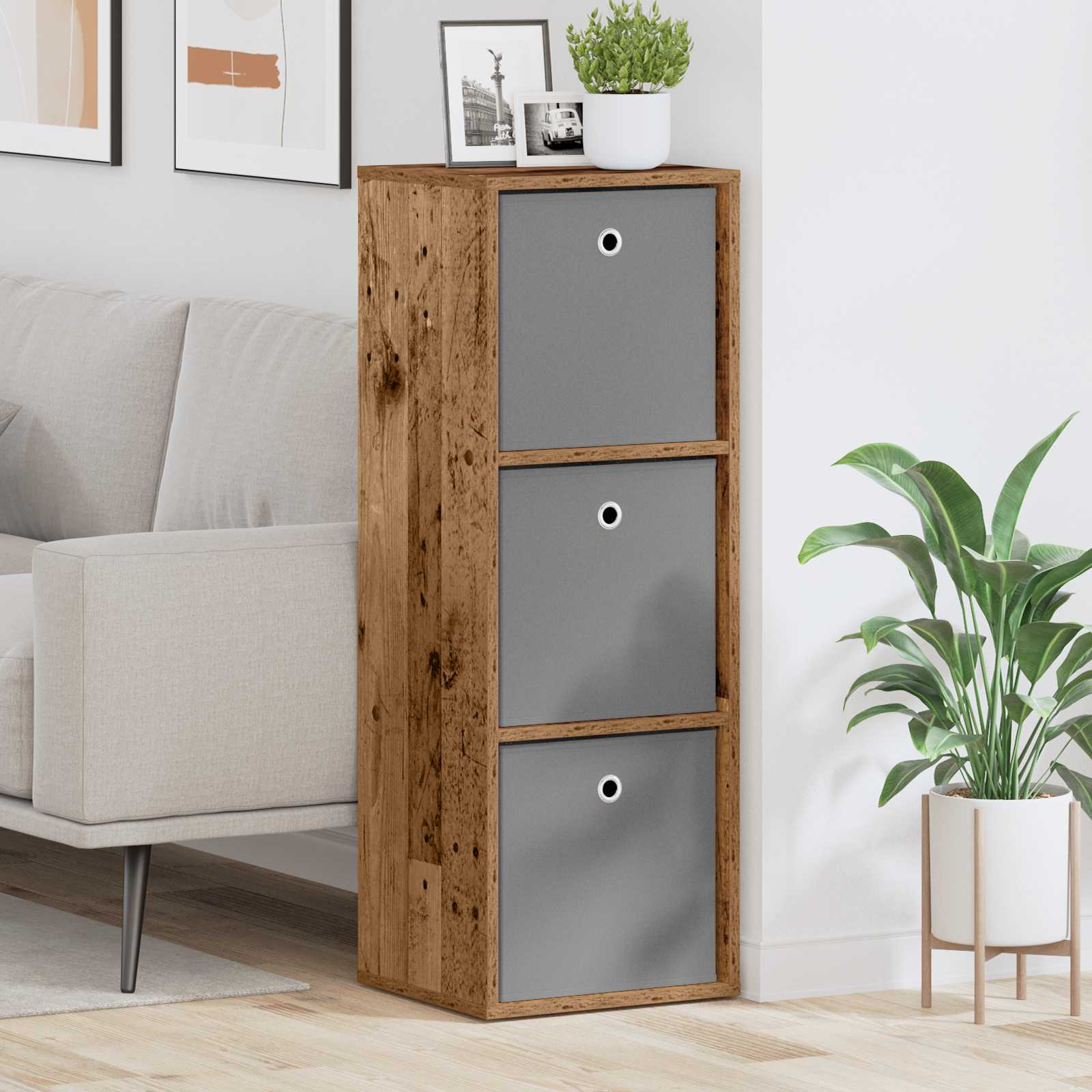 Servírovací Skříň Se Zásuvkou Staré Dřevo 35 X 32 X 99,5 Cm
