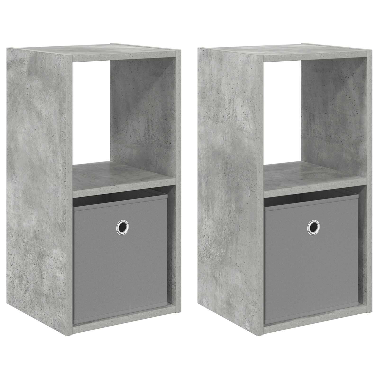 Noční Stolek 2 Ks Betonově Šedá 30,5 X 27 X 59,5 Cm