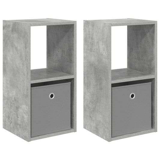 Noční Stolek 2 Ks Betonově Šedá 30,5 X 27 X 59,5 Cm