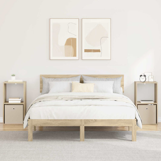 Noční Stolek 2 Ks Sonoma Dub 35 X 32 X 68,5 Cm Kompozitní Dřevo