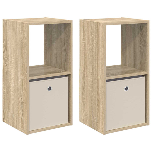 Noční Stolek 2 Ks Sonoma Dub 35 X 32 X 68,5 Cm Kompozitní Dřevo