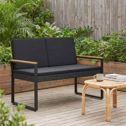 Venkovní Lavice 2 -Seater 107 X 61 X 80 Cm Polyratan