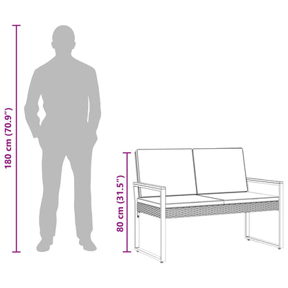 Venkovní Lavice 2 -Seater 107 X 61 X 80 Cm Polyratan