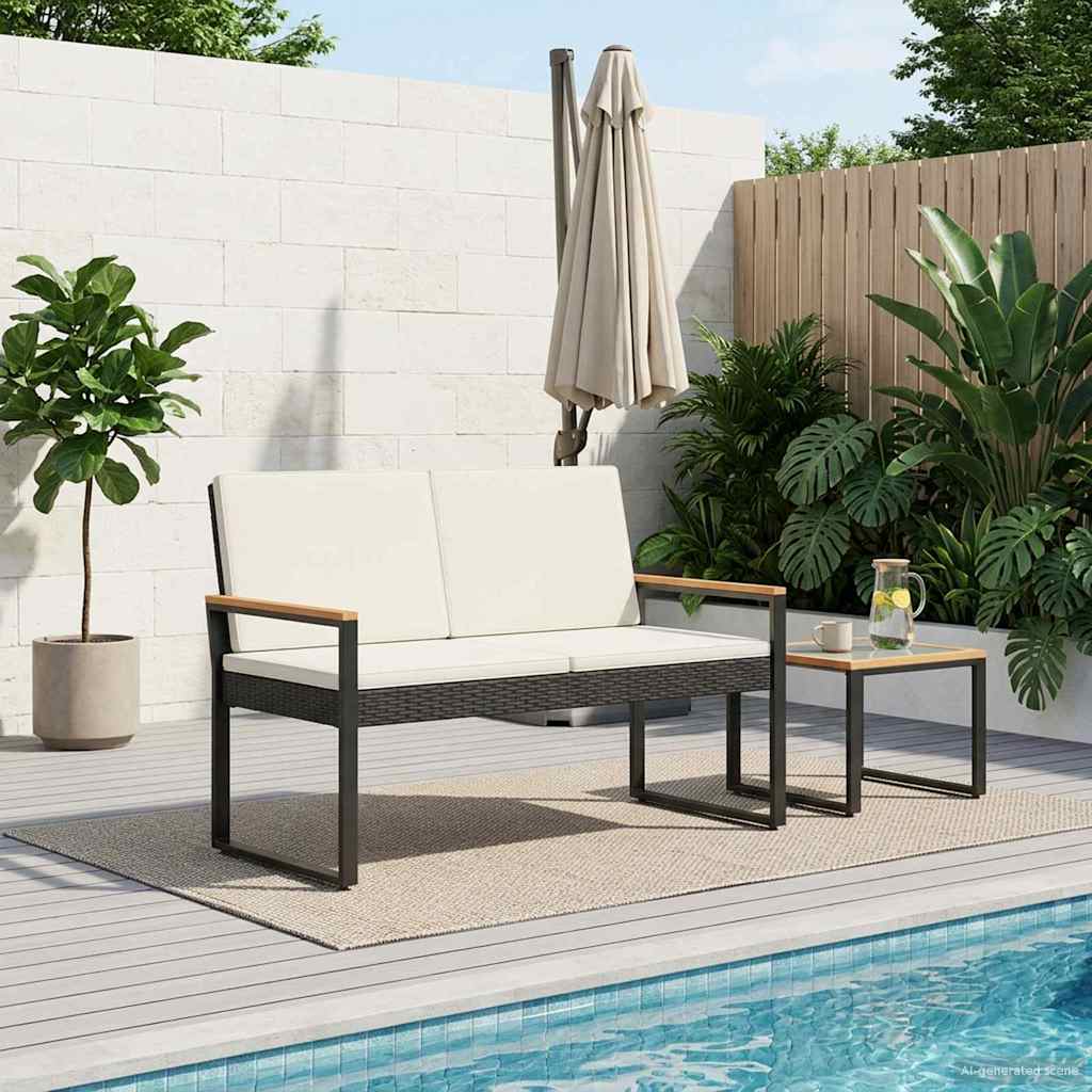 Venkovní Lavice 2 -Seater 107 X 61 X 80 Cm Polyratan