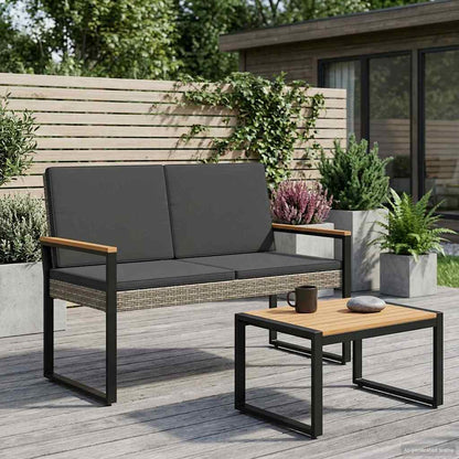Venkovní Lavice 2 -Seater 107 X 61 X 80 Cm Polyratan