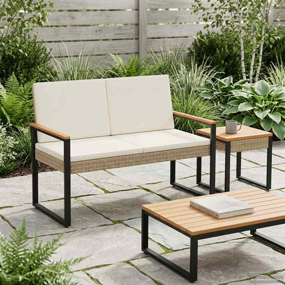 Venkovní Lavice 2 -Seater 107 X 61 X 80 Cm Polyratan
