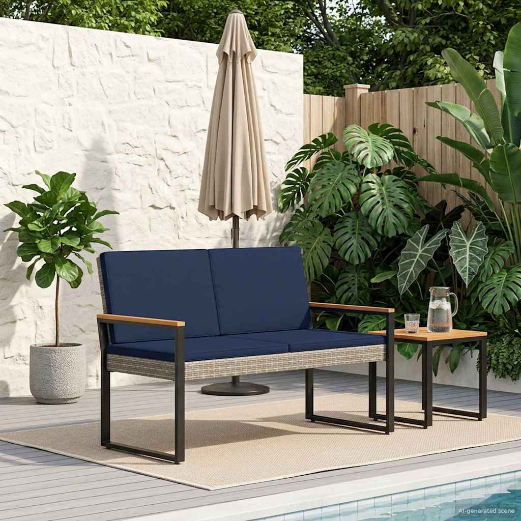 Venkovní Lavice 2 -Seater 107 X 61 X 80 Cm Polyratan